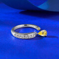 wholesale S925 Silver New Live Stream New Ring 4*6 Yellow Teardrop Diamond Open Adjustable Ring Minimalist Style-0-2