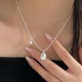 wholesale S925 sterling silver beaded Swarovski natural pearl necklace for women, ins, new fashion collarbone chain-0-0