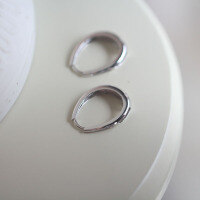 wholesale S925 sterling silver plated white gold hypoallergenic, slimming and versatile oval large earlobe earrings-A pair of prices