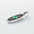 wholesale S925 Sterling Silver Japanese Niche Retro Light Luxury Lab-Grown Emerald Pendant Choker Necklace for Women Wholesale Customization-0-2