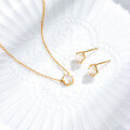wholesale S925 gold-plated silver, Dunli irregular white crystal ear stud necklace, fashionable and minimalist OL women's earrings wholesale-0-3