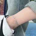 wholesale S925 Sterling Silver INS Style New Anklet for Women with Advanced Four-Leaf Clover and Butterfly Design, Luxuriously Fashionable-0-1
