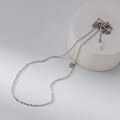 wholesale S925 Sterling Silver Geometric Line Korean Style Thin DIY Cross Chain Necklace Y01229-0-4