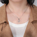 wholesale S925 Sterling Silver Jewelry Moon Cat Collarbone Necklace, Stylish and Versatile, Direct Factory Wholesale-0-2