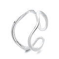 wholesale S925 silver fashionable cross-border Euro-American irregular geometric minimalist trendy niche design open ring-0-4