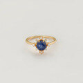wholesale S925 Silver Plated 14K Gold Snowflake Design Pearl and Star Sapphire Ring, Christmas Limited Edition-0-3