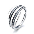 wholesale S925 Sterling Silver Retro Vintage Geometric Irregular Twist Ring, Fashionable and Trendy Index Finger Ring for Women-0-4