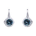 wholesale S925 Sterling Silver Natural Stone Earrings, European and American Vintage Style, with Blue Topaz and Sapphire Inlays, Direct from Manufacturer-0-13