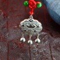wholesale 990 Silver "Fu" Character Filigree Longevity Pendant, Pure Silver Baby/Child Silver Locket, Adult Peace Locket, Silver Jewelry Blessing Locket-0-1