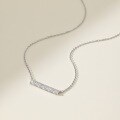 wholesale S925 Sterling Silver Cross-Border Japanese and Korean Women's Exquisite Ladder Square Row of Zircon Pendant Designer Sense Light Luxury Collarbone Necklace-0-3