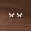 wholesale S925 Sterling Silver Adorable Sweet Girly Elegant Petite Striped Butterfly Stud Earrings M05854-0-3