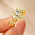 Zirconium Crossed Arms Light Luxury Cocktail Ring, Xiaohongshu Style-0-27