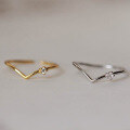 wholesale 925 Sterling Silver V-shape Shining Zircon Ring For Women-0-1