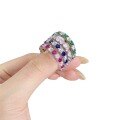 wholesale S925 Sterling Silver HW-style Rainbow Candy Colored Stackable Ring Set for Women, Minimalist and Versatile Tail Ring for Wholesale-0-4