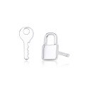 wholesale 925 Sterling Silver Lock And Key Stud Earrings For Women-0-4