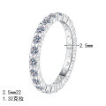 S925 Sterling Silver Full Moissanite Women's Stack Ring, Minimalist Everyday Design-0-3