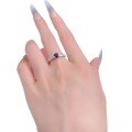 wholesale S925 Sterling Silver New Style Simulated Sapphire 50-Point Ring for Women, Fashion Ring Band for Daily Wear-0-4