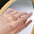 wholesale Metal: S925 Silver Gold Plated New style ins-style bead row ring, fashionable jewelry romantic series-0-3