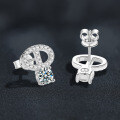 S925 Sterling Silver Moissanite Stud Earrings, Fashionable and Elegant, Wholesale from Manufacturer-0-1