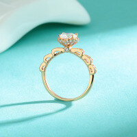 wholesale S925 sterling silver moissanite rose flower ring for women, castle fireworks series hand bouquet, ins-style fashion jewelry-1 carat high carbon diamond US 9