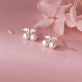 wholesale S925 sterling silver with diamond and pearl cherry earrings, sweet and girly, exquisite women's ear jewelry M04090-0-0