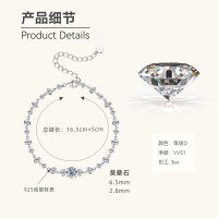 S925 Silver D Color Moissanite Bud Bracelet for Women Wholesale-Flower bud bracelet [White Gold  925 Silver]