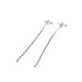 wholesale S925 Sterling Silver Handmade Designer Round Bead Flat Bead Fringe Earrings for Women Korean Style-0-4