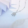 wholesale S925 Sterling Silver Chinese Chic Ruyi Pendant Necklace for Women, Small and Unique Design, Symbolizing Good Luck and Auspiciousness, National Style Collarbone Chain-0-2