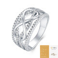 925 Silver Exaggerated Hollow 3D Figure-8 Ring, Customizable Unique Design-0-5