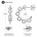 Sterling Silver C-Shaped Chain Semi-Hoop Moissanite Earrings-0-4