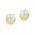 wholesale S925 Sterling Silver Summer New Simple Retro Synthetic Opal Stud Earrings High-end Wholesale from Manufacturer-0-5