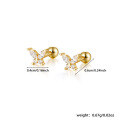 wholesale 925 Sterling Silver Ear Studs, Personalized Multiple Styles, Cartilage Piercing Earrings for Women, European and American Style Zircon Earrings, Cross-Border Hot Seller-0-10