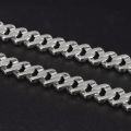 wholesale S925 Sterling Silver Full Zirconia Plated 15mm Thick Hip Hop Cuban Link Chain-0-2