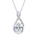 S925 Sterling Silver Moissanite Necklace, Luxury Minimalist Infinity Waterdrop Pendant Choker-0-4