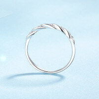 wholesale S925 Sterling Silver Moissanite Ring for Women, Ripple Full Star, Minimalist Band, Daily Wear, Stackable Pinky Ring-12 points Moissanite No. 16