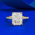 wholesale S925 Sterling Silver High Carbon Diamond 8*10mm Radiant Cut Ring Women's Cross-Border Style Dropshipping-0-5