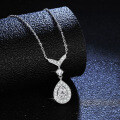 Sterling Silver S925 Wholesale Women's Cross Moissanite Teardrop Pave Choker Necklace-0-1