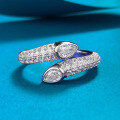 wholesale S925 Silver Style Snake Full Diamond Open Ring for Women, Luxury Fully Diamond Cross-Border AliExpress Edition, Xiaohongshu Live-0-0