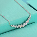 wholesale S925 Sterling Silver New Style Moissanite Necklace Elegant and Fashion Pendant Simple Sweet Temperament Collarbone Chain for Women-0-1