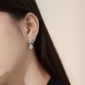 wholesale S925 Sterling Silver European and American Hot Style Women's Earrings with Exquisite Bow Teardrop Pendant Design, Elegant and Chic Ear Accessories-0-3