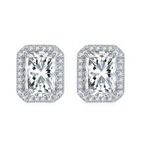 wholesale S925 Sterling Silver Zircon Lady Earrings, Wholesale European and American Style Heart-Shaped Earrings, High-End Elegant Silver Earrings-TLED092 925 silver