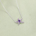 wholesale 925 Sterling Silver New Stylish and Fashionable Starfish Necklace with Natural Amethyst and Garnet Gemstone for Women-0-1