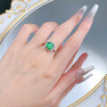 wholesale S925 silver jewelry new style emerald pagoda Asscher cut 8*8 ring hot sale on AliExpress for cross-border-0-3