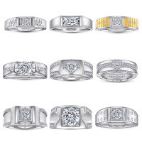 wholesale S925 Sterling Silver Men's Ring Men's Pure Silver European and American Popular Style Minimalist Men's Ring High-End Diamond Ring Men's Hip Hop-TL-248 US size 8#