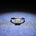 Sterling Silver D Color Moissanite Ring, 1 Carat Snowflake Design-0-1