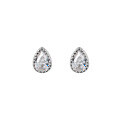 wholesale S925 silver Korean-style small fresh diamond-inlaid teardrop-shaped earrings, elegant geometric petite earrings E5158-0-4