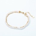 wholesale Metal material new simple and fashionable millet bead bracelet women's strong light natural freshwater pearl double layer bracelet manufacturer wholesale-0-1