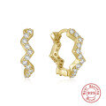 wholesale S925 Sterling Silver Single Row Wave Diamond Ear Cuff, Amazon Bestseller, Elegant Women's Earrings-0-5
