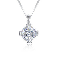 wholesale Sterling Silver High-Carbon Diamond Round Necklace Floral Luxury Splendid Most Expensive Palace Vintage High-End Banquet-Platinum-Yellow Diamond 925 Silver