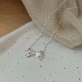 wholesale S925 Sterling Silver Bow Necklace for Women, Korean Spring and Summer New Arrival, Versatile Minimalist High-End Collarbone Chain-0-1